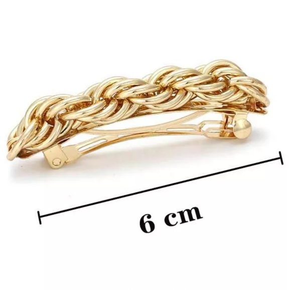 Gold Rope Twist Ponytail Holder Barrette - Picture 5 of 5